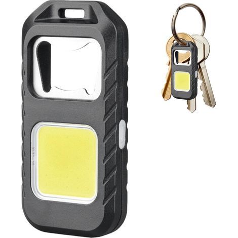 Torcia portachiavi ricaricabile, portatile, impermeabile, con 4 livelli di luminosità. Piccola torcia con apriporta. Ideale per escursionismo, campeggio, corsa, ciclismo, pesca e viaggi. (1/5)
