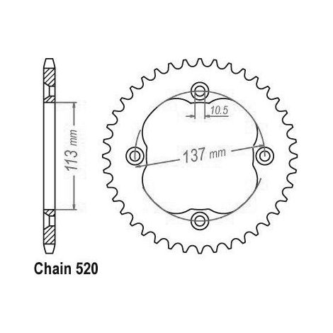 Couronne Acier Suzuki - 520 - 36 Dents - Similaire JTR1760 - Made in Germany
