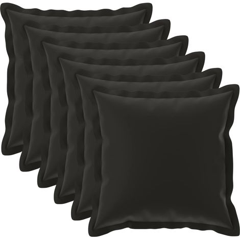 vidaXL Funda de almohada 6 uds. HOUTEN Negro 80 x 80 cm Poliéster (1/2)