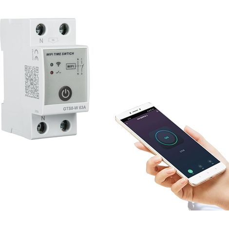 Commutateur Wifi Minuterie Intelligente Wi-Fi Horloge Modulaire Connectée WiFi Contrôlable à Distance AC220V 4P 63A (1/5)