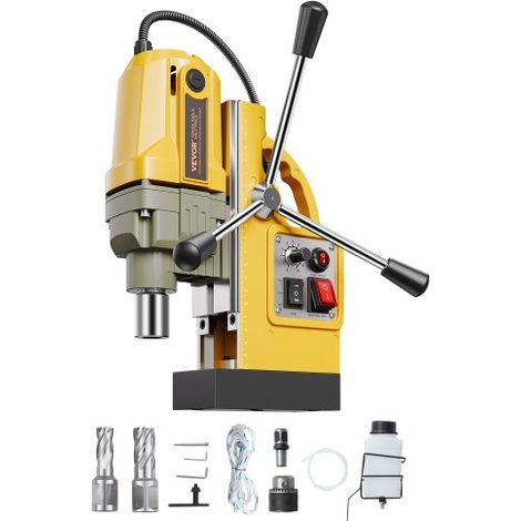 1200 W Taladro Magnético, Taladro de Columna Magnético Eléctrico de 12500 N con 2 Brocas de Perforación, Diámetro de Perforación de 40 mm, Velocidad Variable, para Mejoras para el Hogar (1/5)