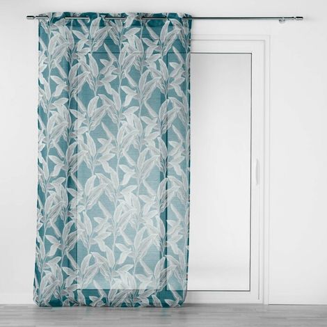 Voilage a oeillets 140 x 240 cm voile sable imprimé  Isibelle Bleu (1/3)