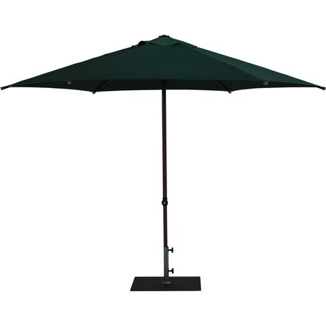 Ombrellone da Giardino Ø3 m Palo Ø38 mm in Alluminio Effetto Legno Tessuto Poliestere Trend Wood Verde (1/5)