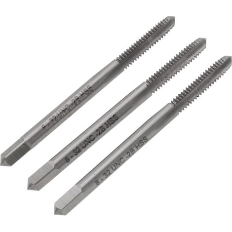 Taraud métrique 3 pièces 8-32 UNC HSS 3 goujures, pour métal (1/5)