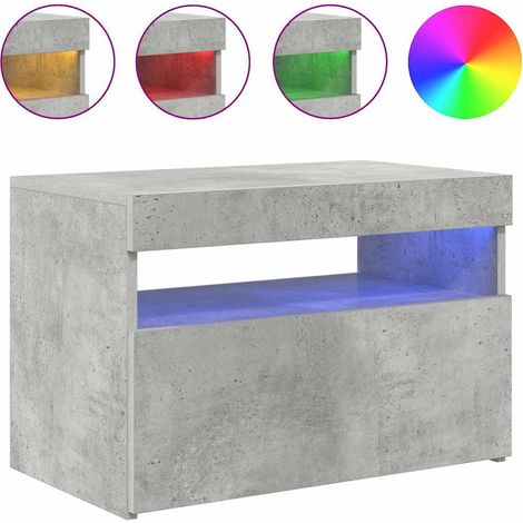 Meuble TV avec lumières LED, Étagère TV, Meuble de Salon, Gris béton 60x35x40 cm OIB2950E (1/5)