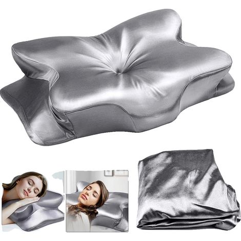 Cuscino in memory foam, design ergonomico, sollievo dal dolore, grigio argento (1/2)