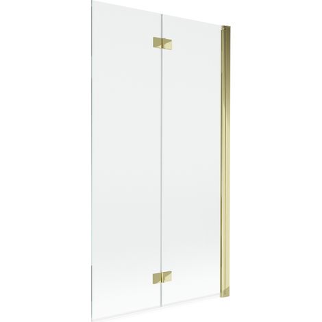 Paroi de douche Mexen Mist 2 volets droite 100 x 150 cm, transparent, doré - 8A9-100-002-50-00-P (1/5)