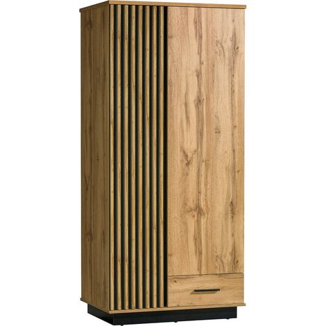 Mobilier1 – Armoire Tenodeu 100 – Dimensions 194x90x52cm – 2 portes avec charnières – 1 étagère – Revêtement MDF pour résistance élevée (1/4)