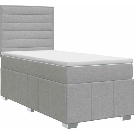 Maison Exclusive - Boxspringbett mit Matratze Hellgrau 100 x 200 (1/5)