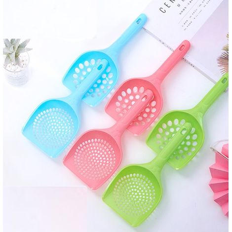 Pala de plástico para excrementos de gato, artículos de limpieza para gatos, pala para arena para gatos - 6 piezas (1/5)