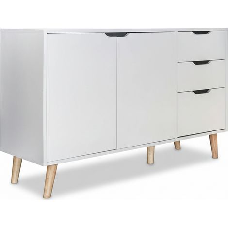 Credenza Moderna Capiente Madia Mobile Soggiorno 120x40x74.5 cm bianco