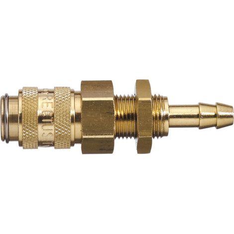 Raccord rapide pneumatique Legris, Filetage femelle vers Femelle 16mm Européen, Profil rectus en Laiton nickelé ( Prix pour 1 )