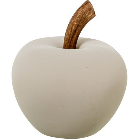 Mela Decorativa in Ceramica 35cm Bianco-Beige Peraga Home