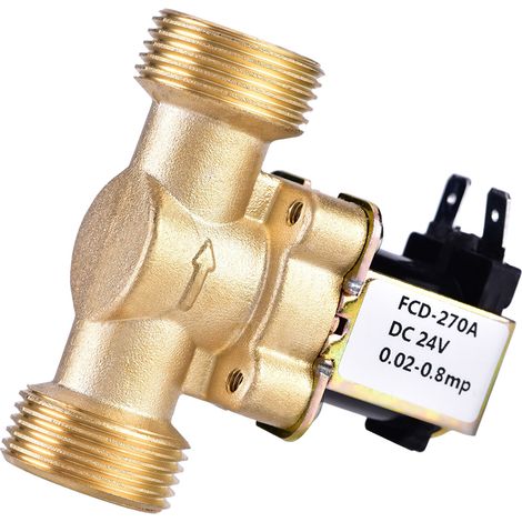 3/4" DC 24V Elektro-Magnetventil aus Messing, normalerweise geschlossen, für Wassersteuerung (1/5)