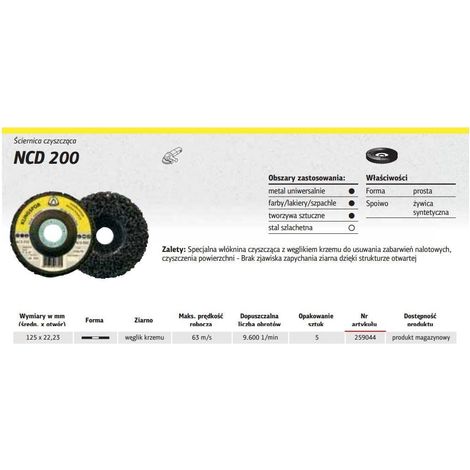 Ruota di pulizia K. 125 NCD 200 .