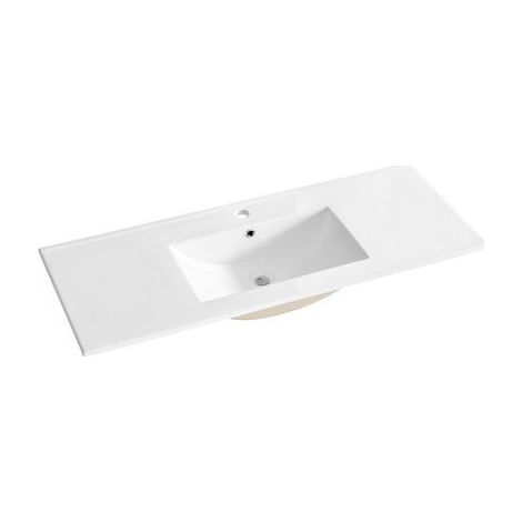 Vasque à encastrer en céramique - Blanc - L 121 x P 46 x H 17 cm - Livraison gratuite