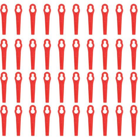 Pack of 40 Plastic Blades for Cordless Lawn Mower (1/4)