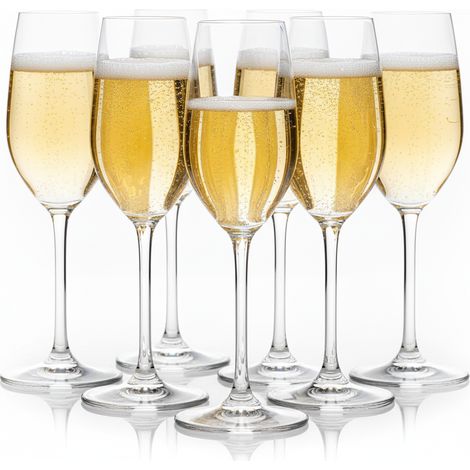 Calici Champagne Flute Divino 24cl Set 6 Bicchieri fluite champagne prosecco Professionali per Bollicine Bormioli Rocco  Vetro Star Glass Trasparente – Made in Italy