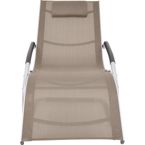 Maison Exclusive - Chaise longue avec oreiller Aluminium et textilène Taupe (1/5)