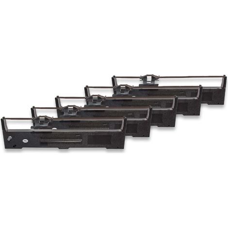 vhbw 5x Ribbon Cartridge Replacement for Epson C13S015337 for Dot Matrix, Receipt Printer - Black Ink Ribbon