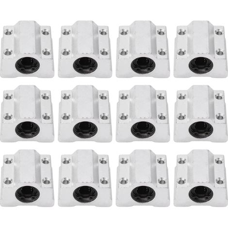 Lot de 12 blocs coulissants linéaires SCS8UU, unité de guidage CNC à rouleaux, paliers de boîtier pour glissière. (1/5)