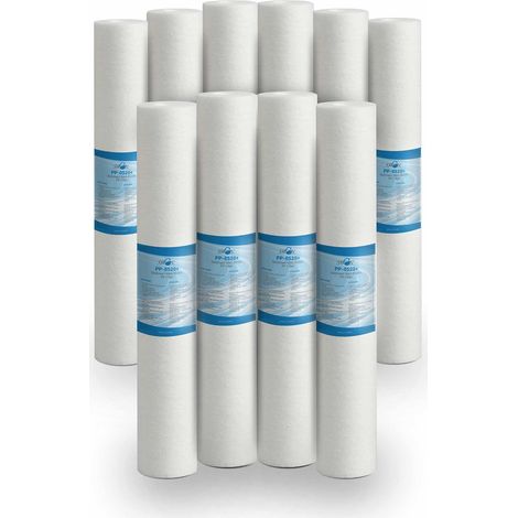 Filtre à Sédiments 20 Pouces 5 Microns en Polypropylène, Élimine le Sable, le Limon, les Particules de Rouille et les Impuretés en Suspension, 10 Pièces (1/5)