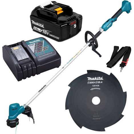 Makita DUR194RTX2 LXT 18v Cordless Grass Brushcutter Line Trimmer + Blade +1x5ah (1/5)