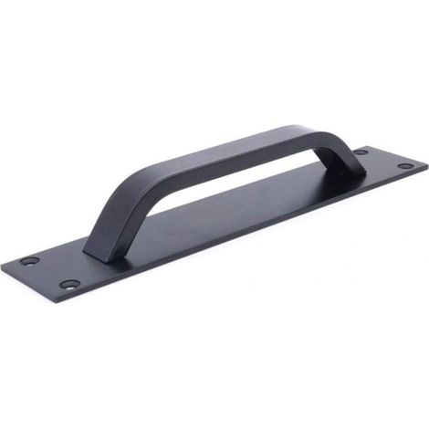 , 2 Pack Aluminum Alloy Sliding Door Handles for Fire Doors, Cabinet Door Handles, Cupboard Door Handles, Push-On, 20 cm x 4 cm, Black (1/4)