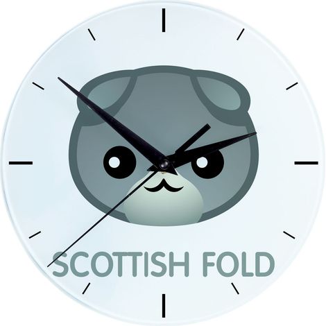 Reloj Scottish Fold - MDF con gráficos e inscripción de Art-Dog (1/4)