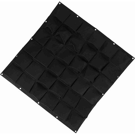 36-Pocket Wall-Mounted Planter Bag, Felt Vertical Grow Bag with Reinforced Metal Eyelets for Strawberries, Vegetables, Leafy Plants, Indoor Green Wall and (1/5)
