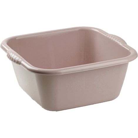 Bassine Plasticforte carrée en plastique de 6 litres (31 x 29 x 13 cm) couleur taupe, idéale pour le nettoyage et de petite taille.