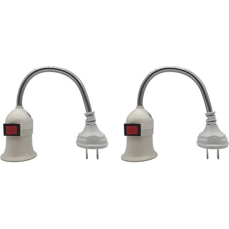 Adaptateur pour douille LED E27 (prise américaine) avec interrupteur et douille flexible. (1/5)