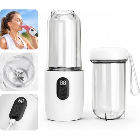 1 Pc Blender Portable Blanc USB 40 W 3.7 V Coupe AS Alimentaire 8.65 x 8.65 x 28.05 cm Jus Fruit Smoothie Electrique Voyage Bureau (1/5)