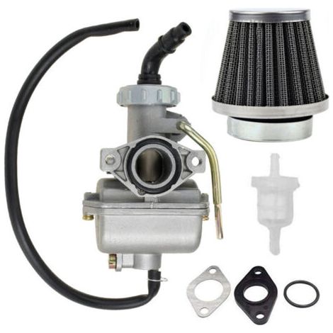 Aluminum motorcycle carburetor – Compatible with Kazuma Baja 50cc, 70cc, 90cc, 110cc, 125cc, quads, go-karts, dirt bikes – With air filter and fuel connection – High performance (1/4)