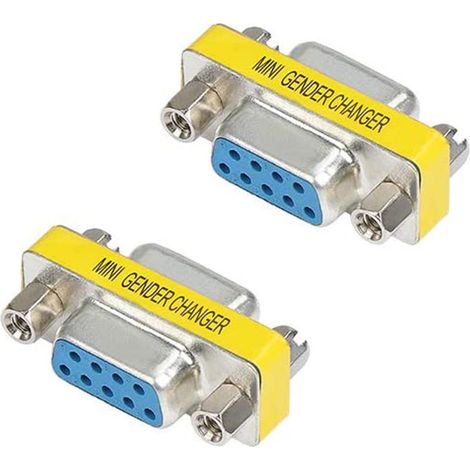 Adaptateur Inverseur RS232 DB9 - Convertisseur Mâle à Mâle et Femelle à Femelle - Pour Câble Null Modem - Lot de 2 (1/5)