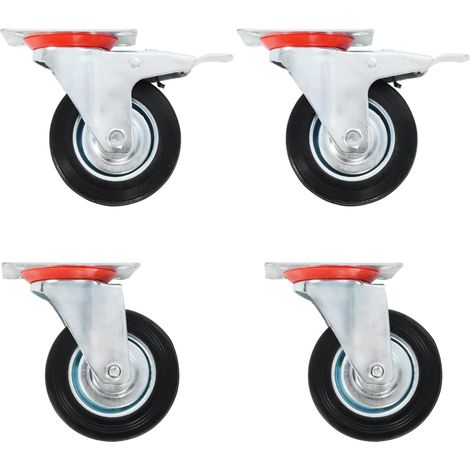 12 pcs Roulettes pivotantes 100 mm Roulettes Meuble Roulettes de Transport BZREH7330477 (1/5)