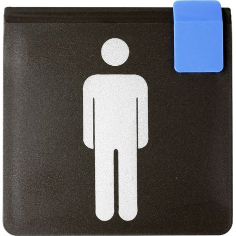 Plaquette signalétique "TOILETTES HOMMES" 95x95 mm EUROPE DESIGN - NOVAP                                                              Noir