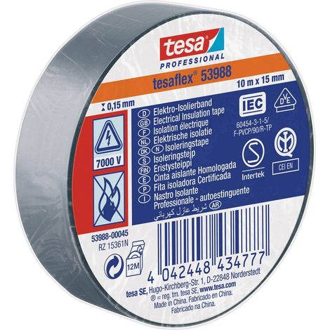 NASTRO ISOLANTE 'PROFESSIONAL 53988' mm. 15 x 10 mt - grigio