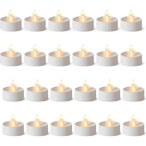 LED Teelichter - 3 5 X 3 5 X 3 3 Cm - Wit - Voor Feesten Und Interieur - 24 Stuks (1/5)