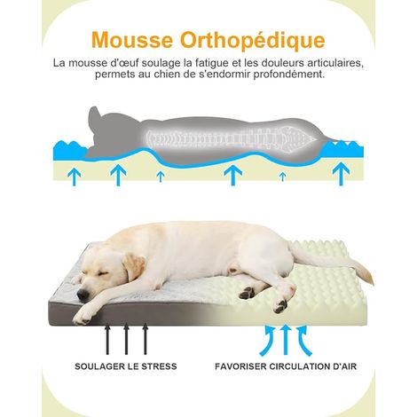 XXL Dog Cushion Bed, 121 x 75 cm, Removable Orthopaedic Dog Mat, Reversible and Machine Washable, Grey (1/4)
