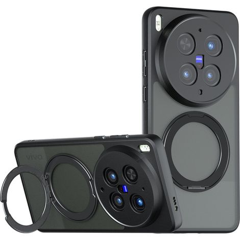 Funda Vivo X300 Ultra Matte con acabado al tacto y soporte, color negro. (1/5)