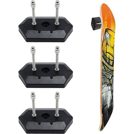 3 piezas de soporte de pared para patineta, soporte de pared para patineta, expositor de patineta, expositor y almacenamiento de longboard montado en la pared (1/5)