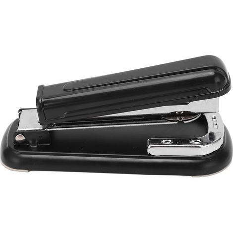 Agrafeuse de bureau noire, portable à 360°, avec tapis antidérapant et design ergonomique pour un confort optimal. Capacité de 20 feuilles. Capacité de 100 agrafes. (1/5)