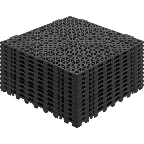 Dalle de sol drainante à emboîtement 30,5 x 30,5 cm, PVC antidérapant, lot de 12 (1/5)