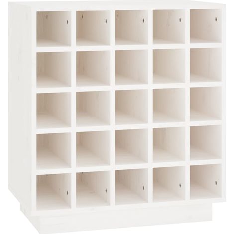 Armoire à vin,Meuble de Rangement Blanc 55,5x34x61 cm Bois de pin massif -91402 (1/5)