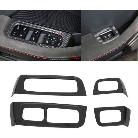 Modification de voiture : Porsche Panamera 2017-2012, cadre de lève-vitre en fibre de carbone forgée, ensemble de 4 pièces (côté gauche en titane). (1/5)