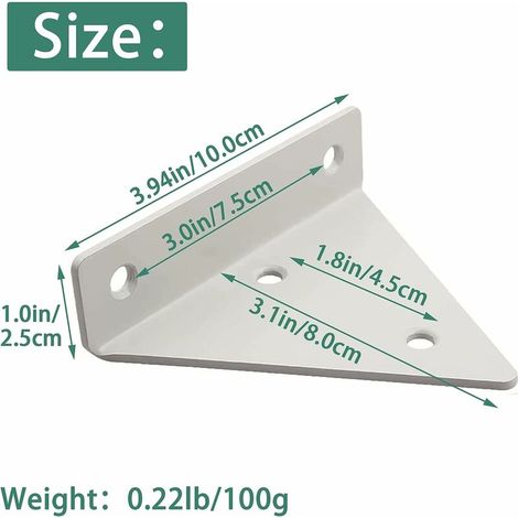 CCYKXA 2 Stück Schwebende Regalhalterungen, Wandregalhalterung, Hochleistungs-Regalhalterung aus Metall, Wandregalhalterung aus Stahl, Weiß (1/3)