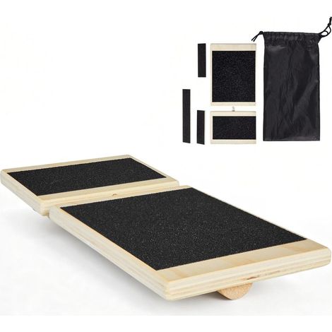 Planche d'Équilibre Balance Board Bois Antidérapant pour Renforcement Cheville et Pied 300x140x30 mm (1/5)