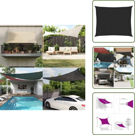 Ombrellone nero - vidaXL Vela Parasole 160 g/m² Nera 2,5x3 m in HDPE - Ombrellone per balcone