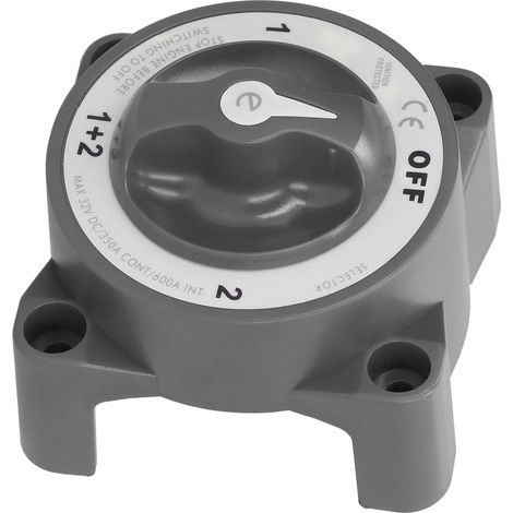 Interrupteur de batterie 4 positions 3/8in-16 IP66 étanche pour camping-cars 32V 350A Noir